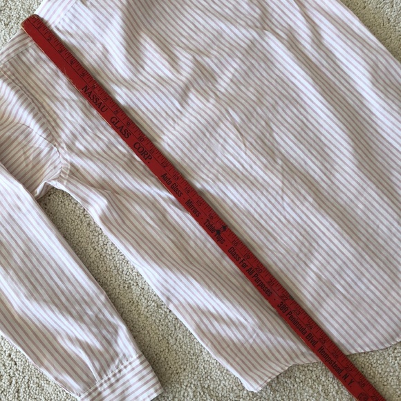 Boys red!pink & white striped button up dress shirt. Size 20- neck 14 1/2” - Picture 15 of 16